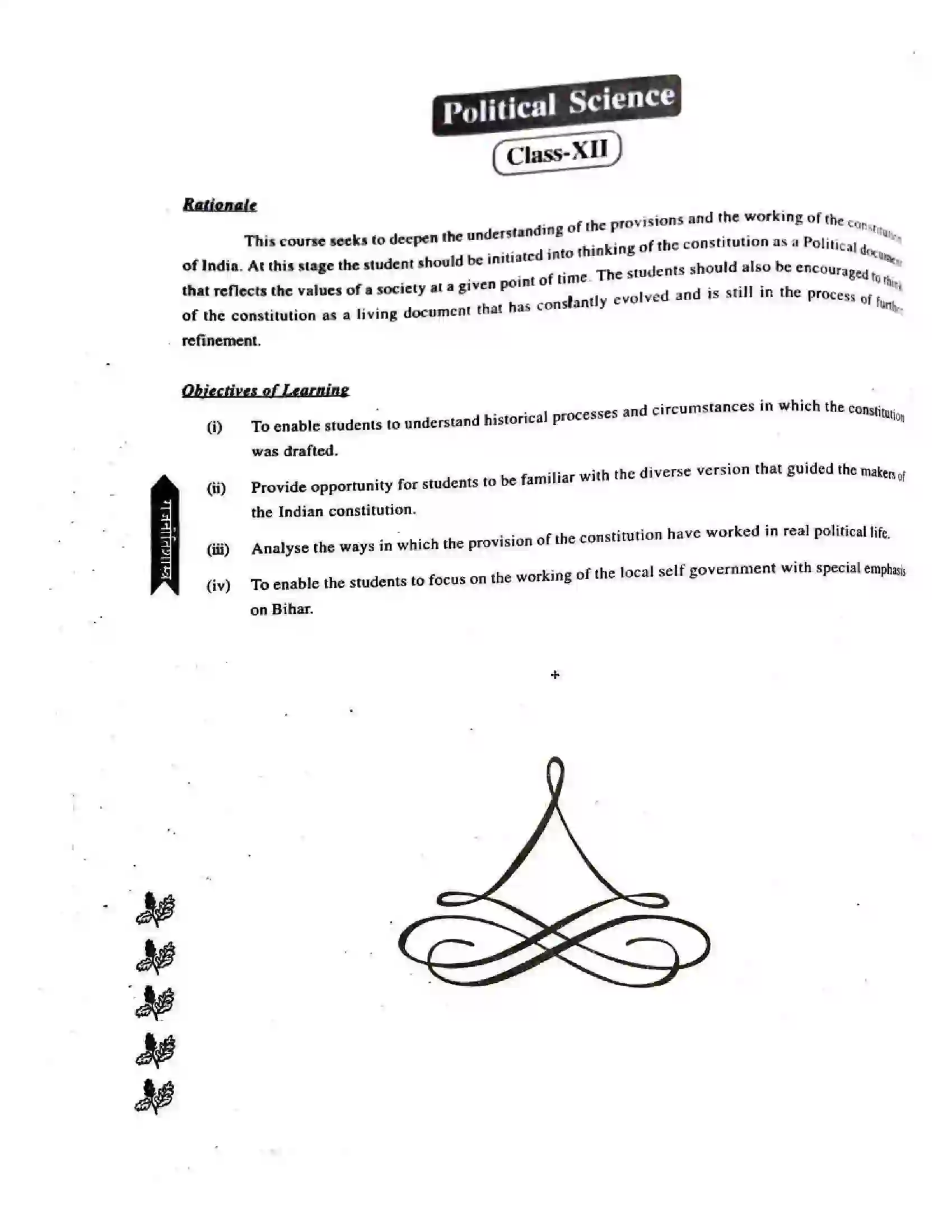 Bihar Board Class 12th 2025-26 Political Science Syllabus 1