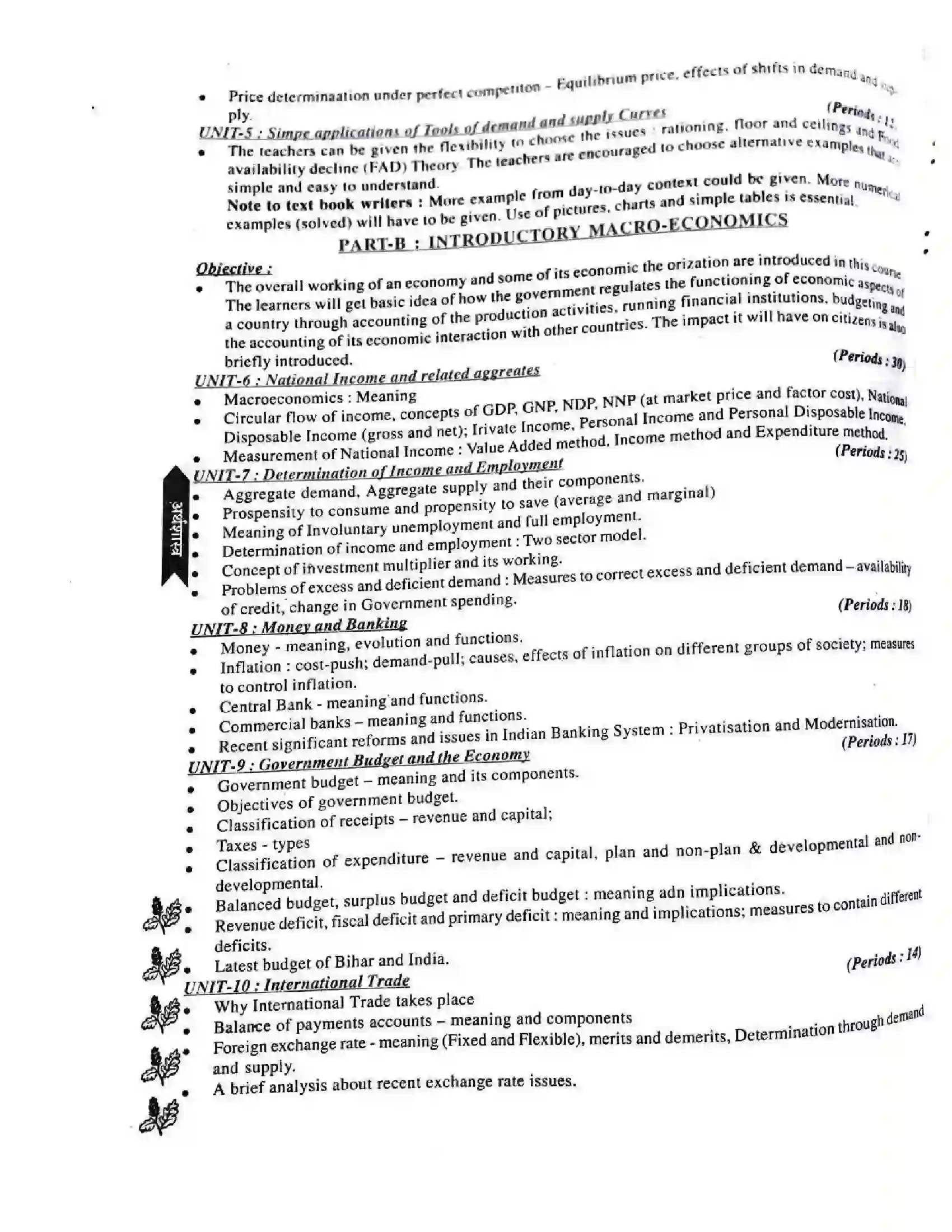 Bihar Board Class 12th 2025-26 Economics Syllabus 3